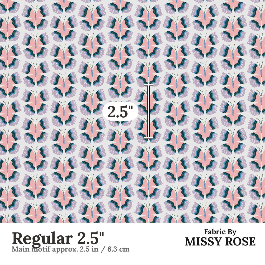 Kristina Forrest 80 Regular 2.5 inch print scale guide | Fabric by Missy Rose