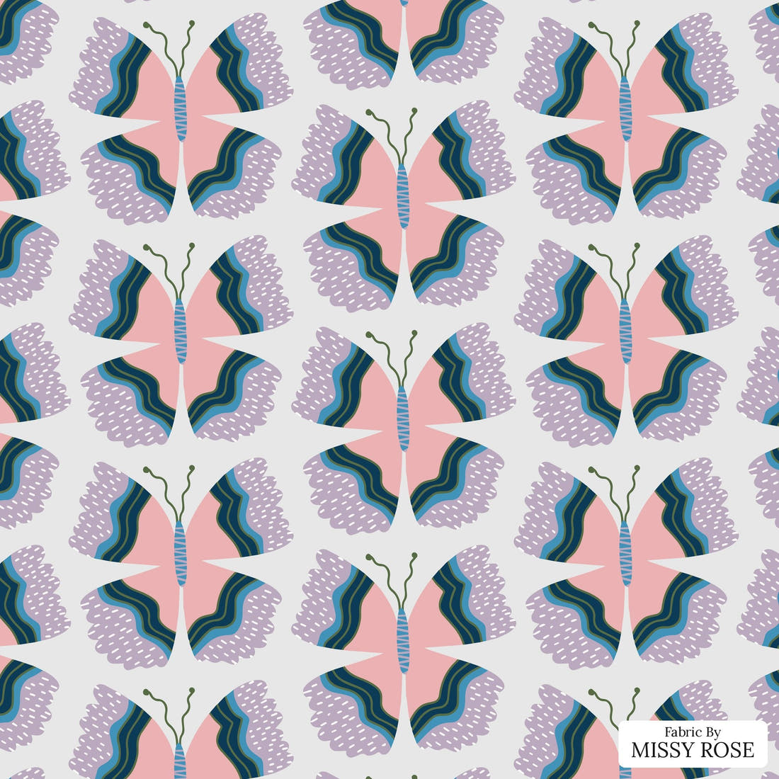 Kristina Forrest 80 - flat view of the print, zoom in for detail | Fabric by Missy Rose
