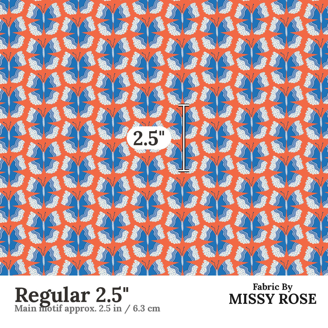 Kristina Forrest 82 Regular 2.5 inch print scale guide | Fabric by Missy Rose