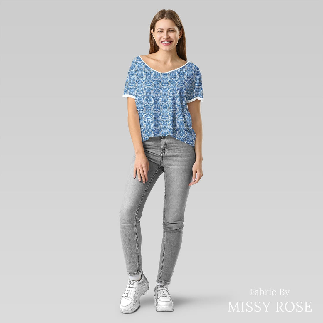 Kristina Forrest 84 sewn into an everyday tee - see how the print looks made up | Fabric by Missy Rose