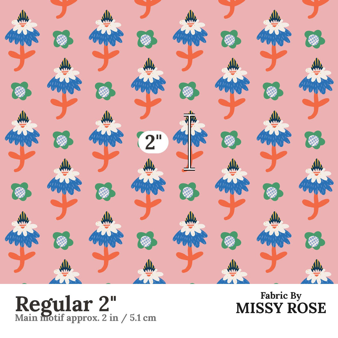 Kristina Forrest 86 Regular 2 inch print scale guide | Fabric by Missy Rose