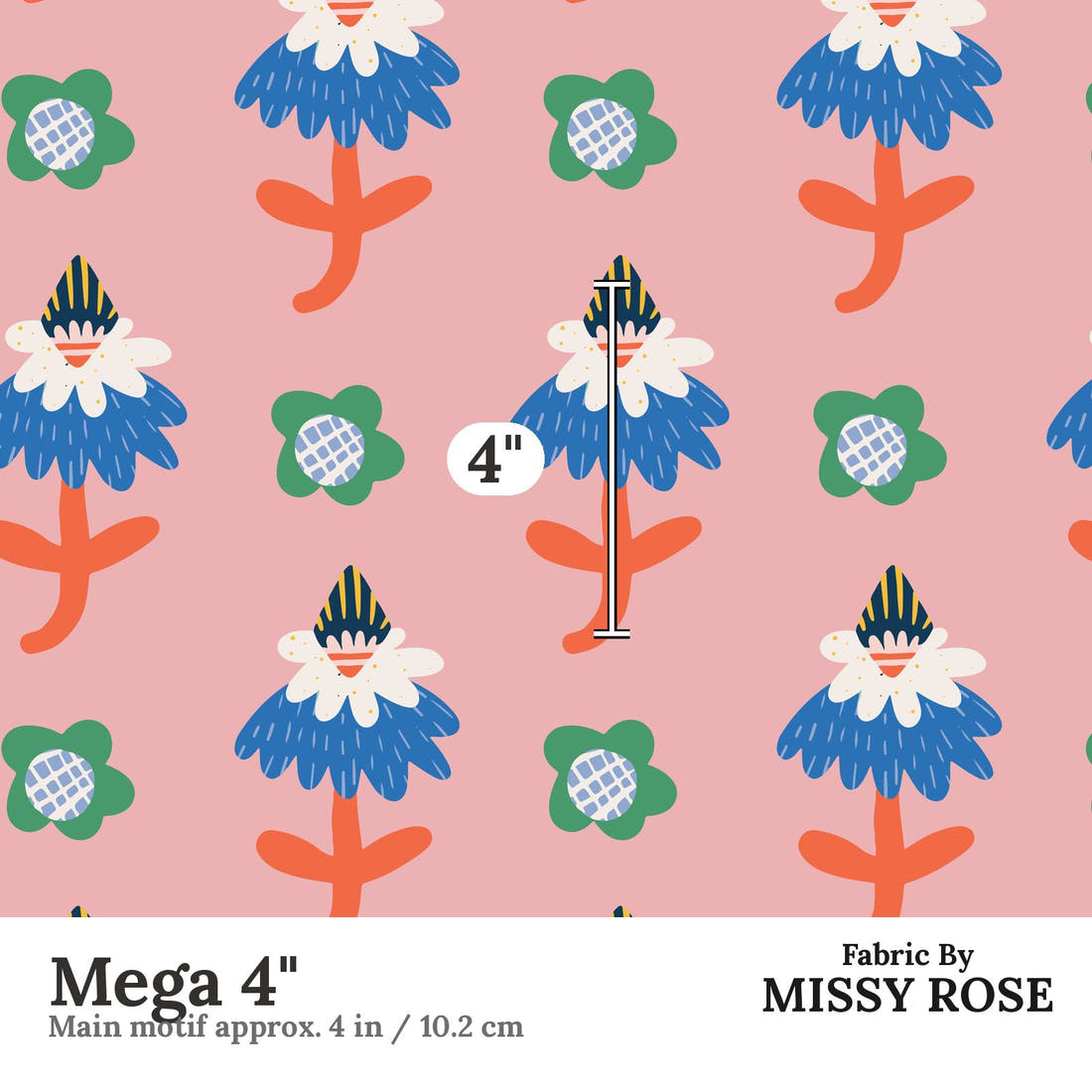 Kristina Forrest 86 Mega 4 inch print scale guide | Fabric by Missy Rose