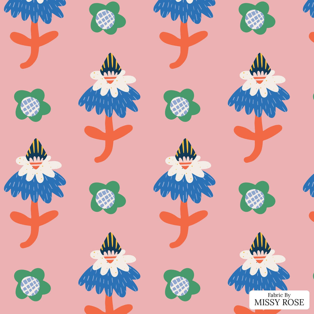 Kristina Forrest 86 - flat view of the print, zoom in for detail | Fabric by Missy Rose