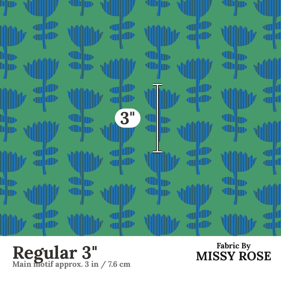 Kristina Forrest 87 Regular 3 inch print scale guide | Fabric by Missy Rose