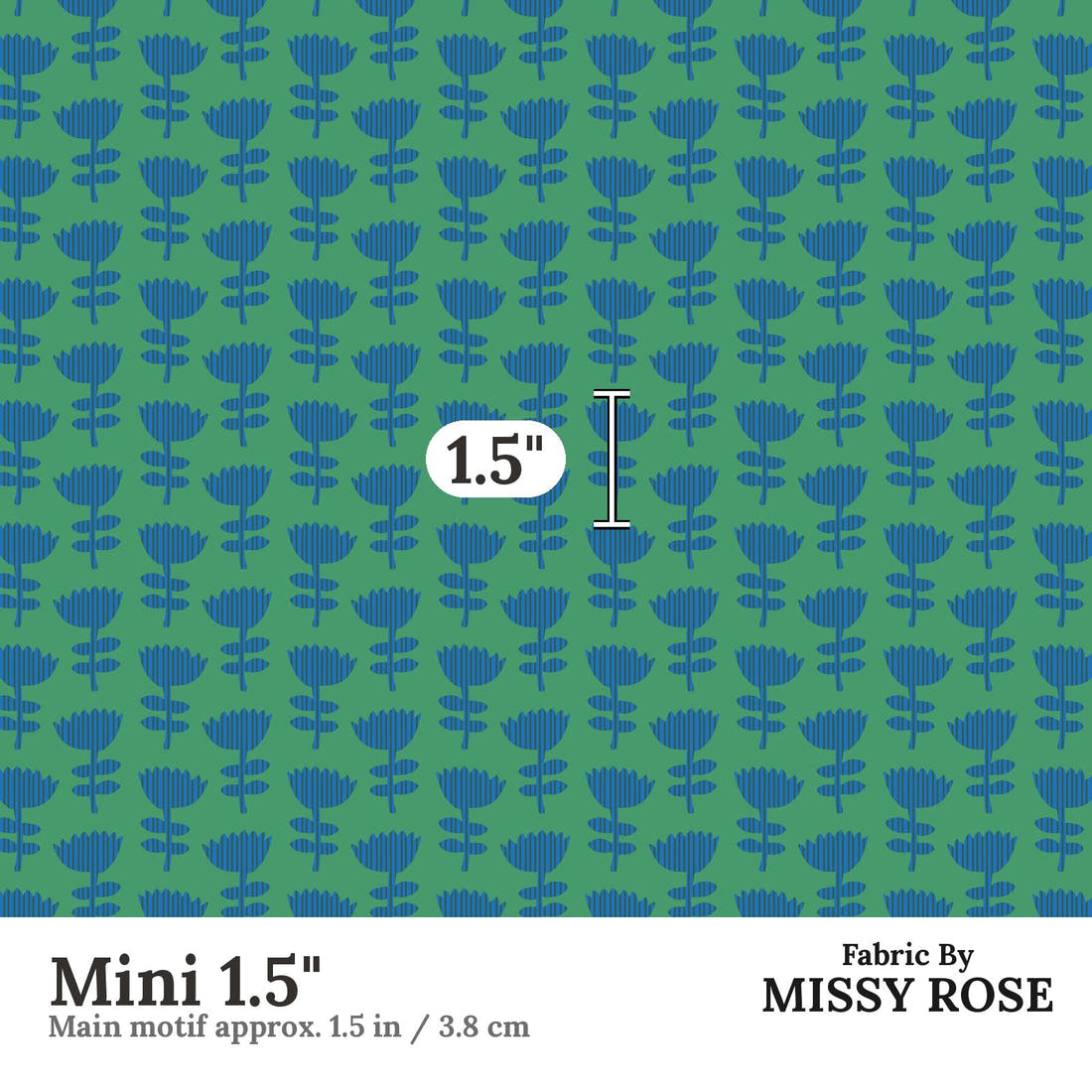 Kristina Forrest 87 Mini 1.5 inch print scale guide | Fabric by Missy Rose