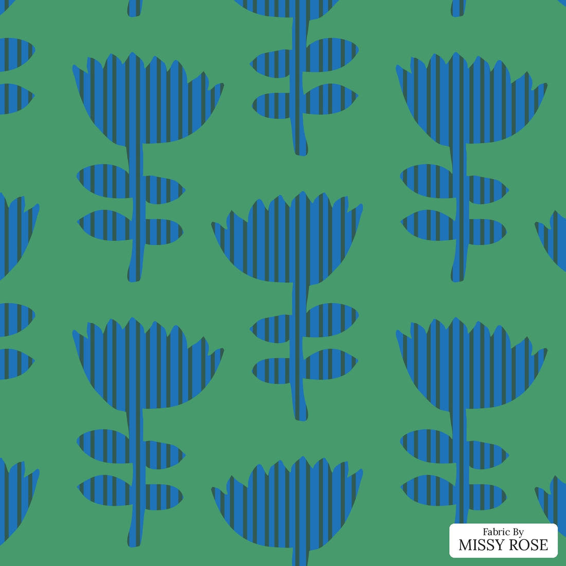 Kristina Forrest 87 - flat view of the print, zoom in for detail | Fabric by Missy Rose