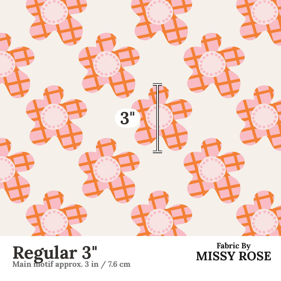 Kristina Forrest 88 Regular 3 inch print scale guide | Fabric by Missy Rose