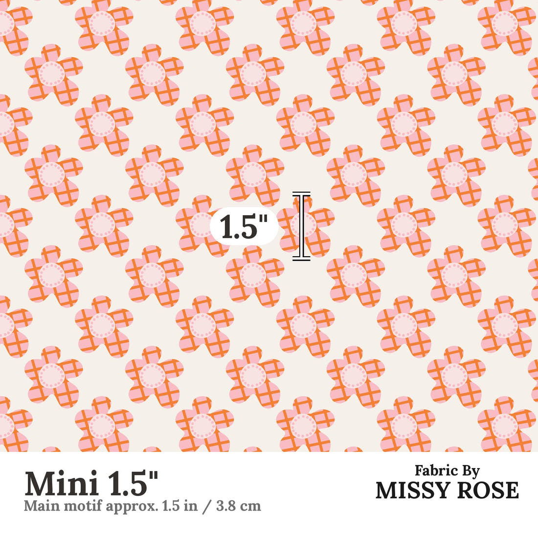 Kristina Forrest 88 Mini 1.5 inch print scale guide | Fabric by Missy Rose