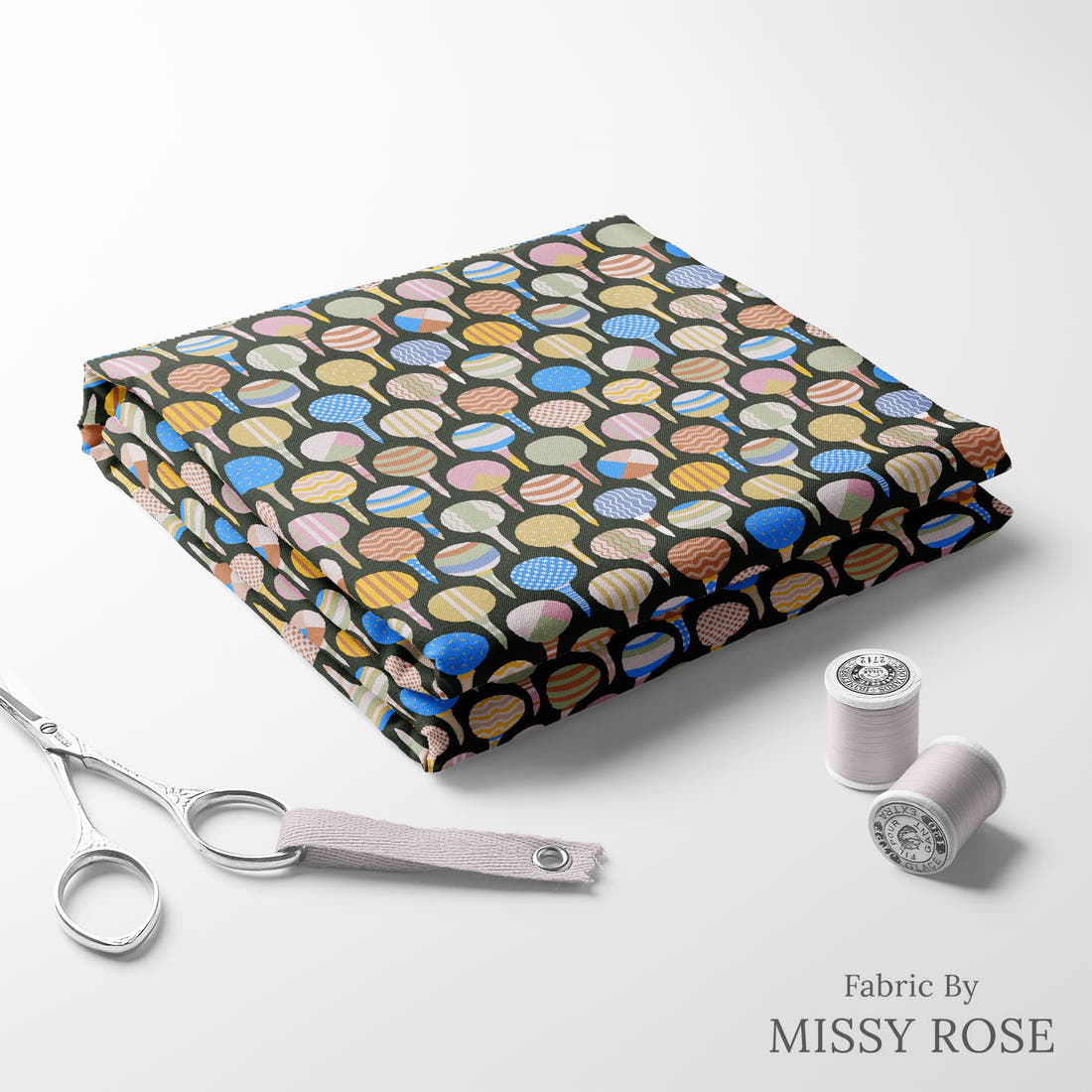 Kristina Forrest 89 folded fabric stack with matching thread - pre-order fabric Australia | Fabric by Missy Rose