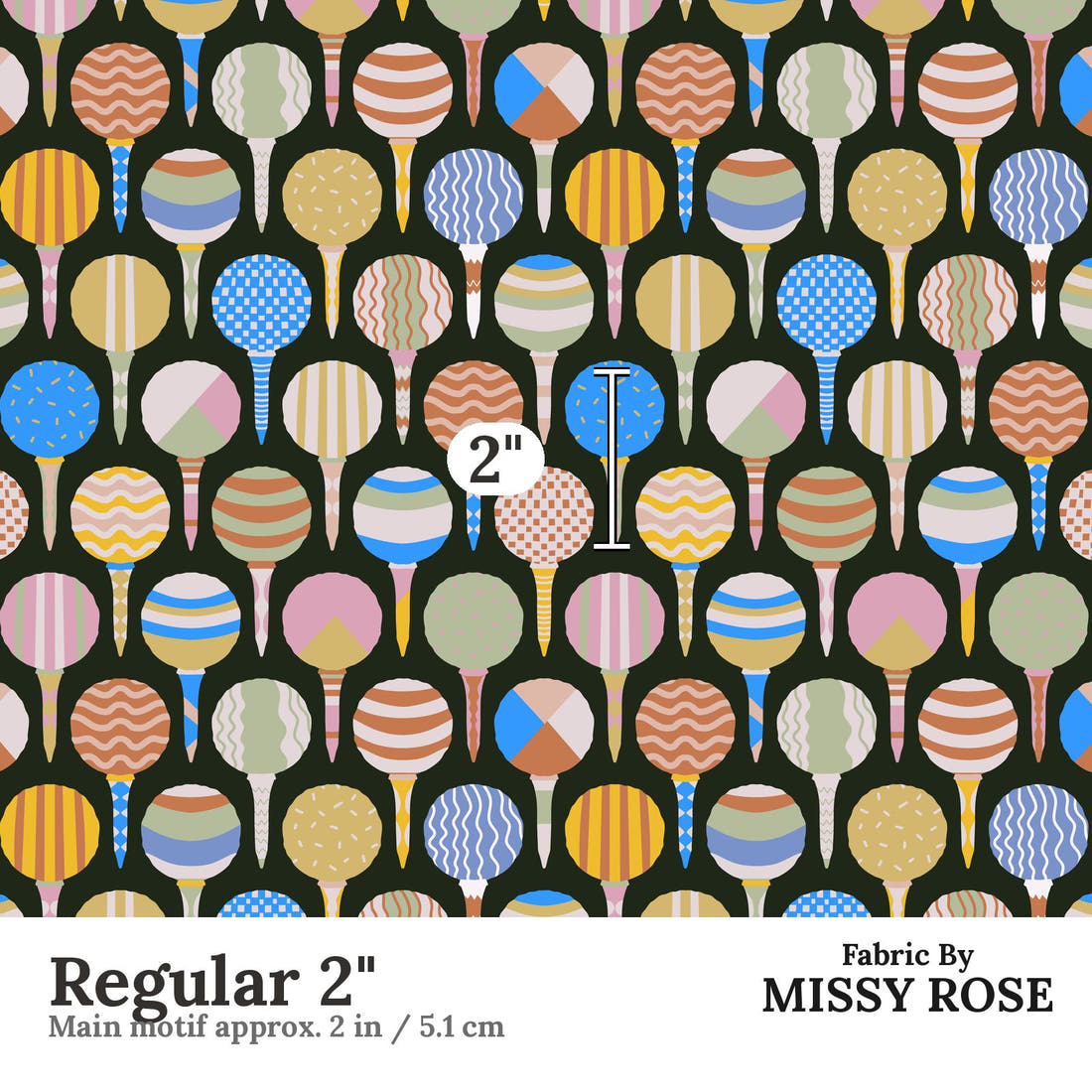 Kristina Forrest 89 Regular 2 inch print scale guide | Fabric by Missy Rose