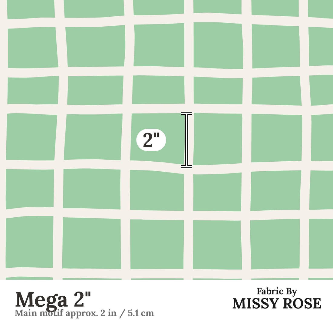 Kristina Forrest 90 Mega 2 inch print scale guide | Fabric by Missy Rose