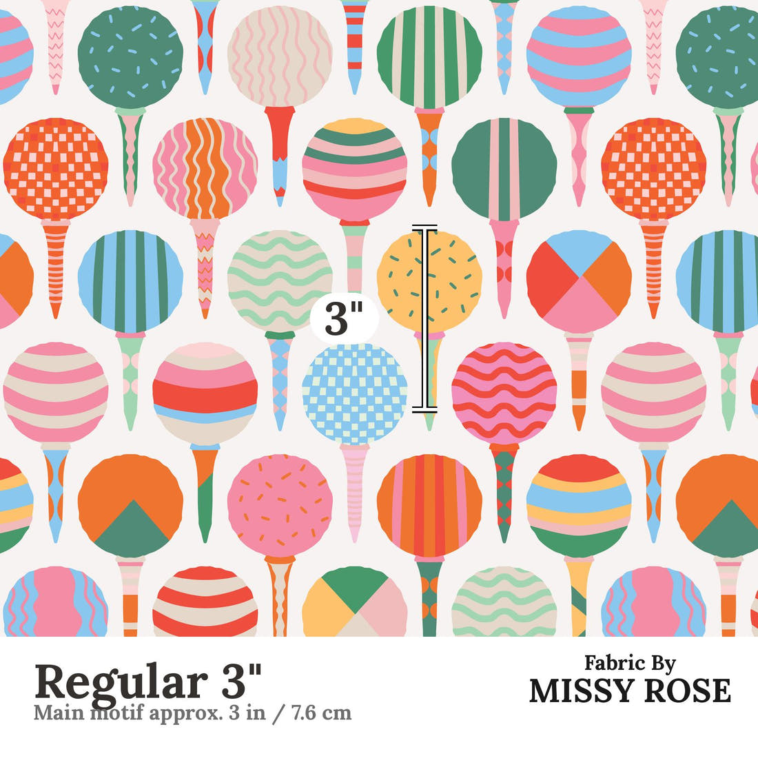 Kristina Forrest 91 Regular 3 inch print scale guide | Fabric by Missy Rose