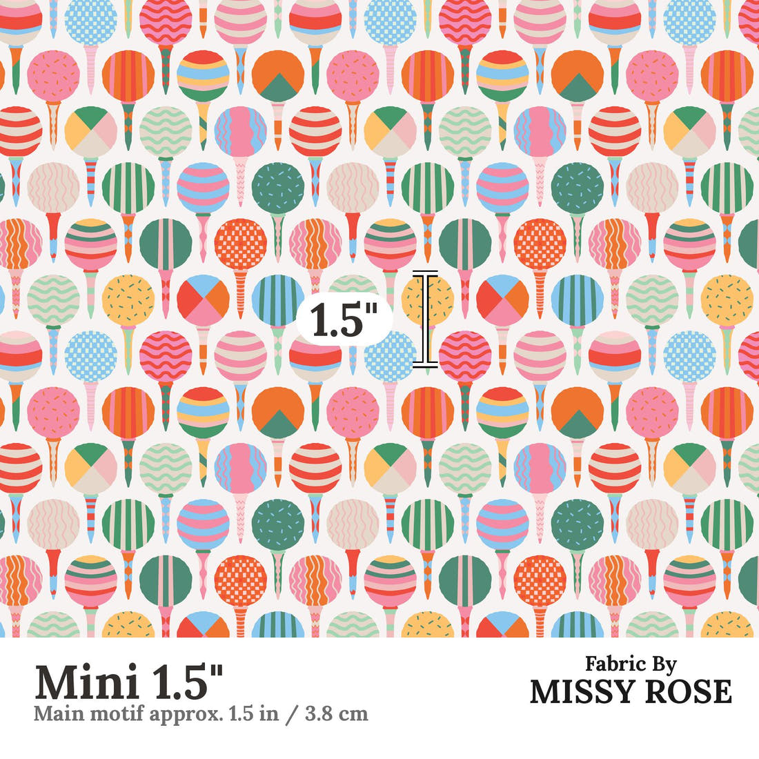 Kristina Forrest 91 Mini 1.5 inch print scale guide | Fabric by Missy Rose