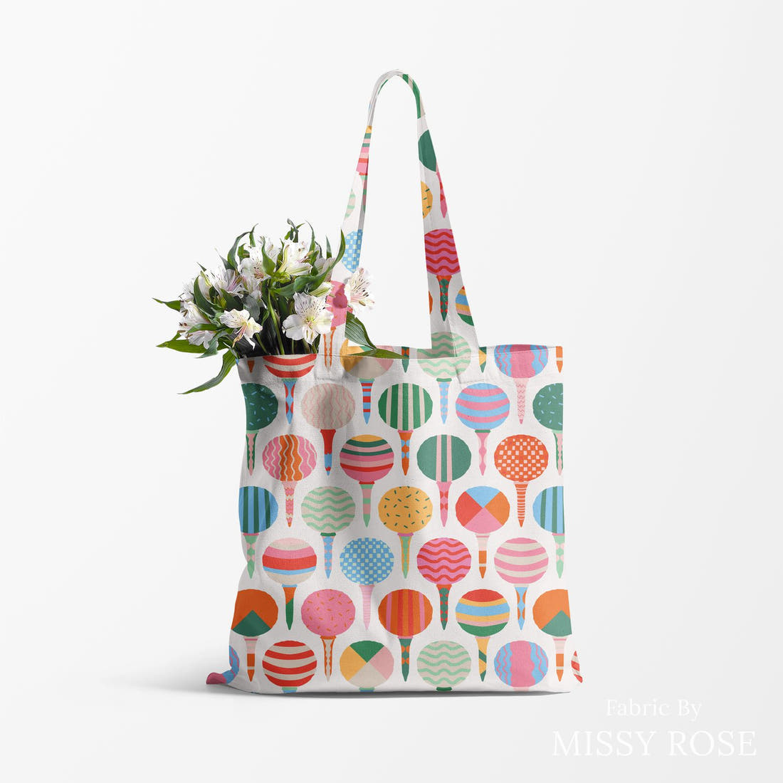 Kristina Forrest 91 made up as a tote bag - see how the print looks made up | Fabric by Missy Rose