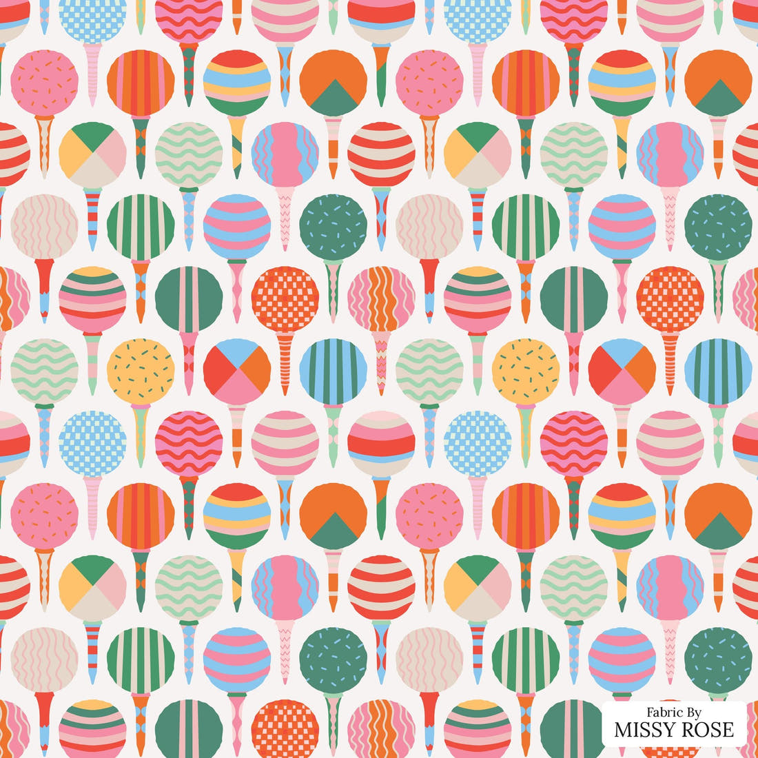 Kristina Forrest 91 - flat view of the print, zoom in for detail | Fabric by Missy Rose