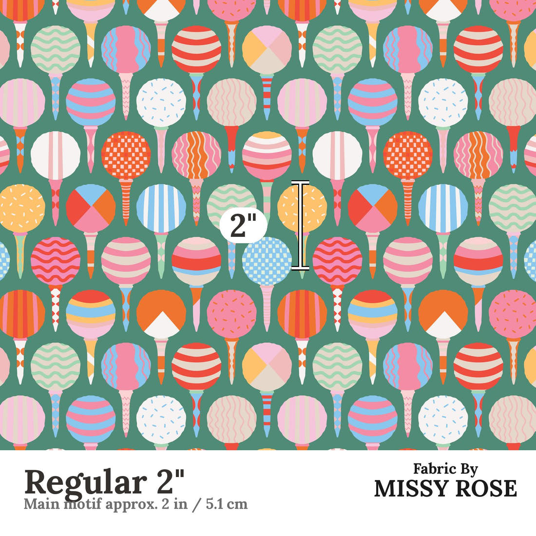 Kristina Forrest 93 Regular 2 inch print scale guide | Fabric by Missy Rose
