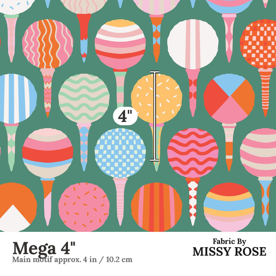 Kristina Forrest 93 Mega 4 inch print scale guide | Fabric by Missy Rose