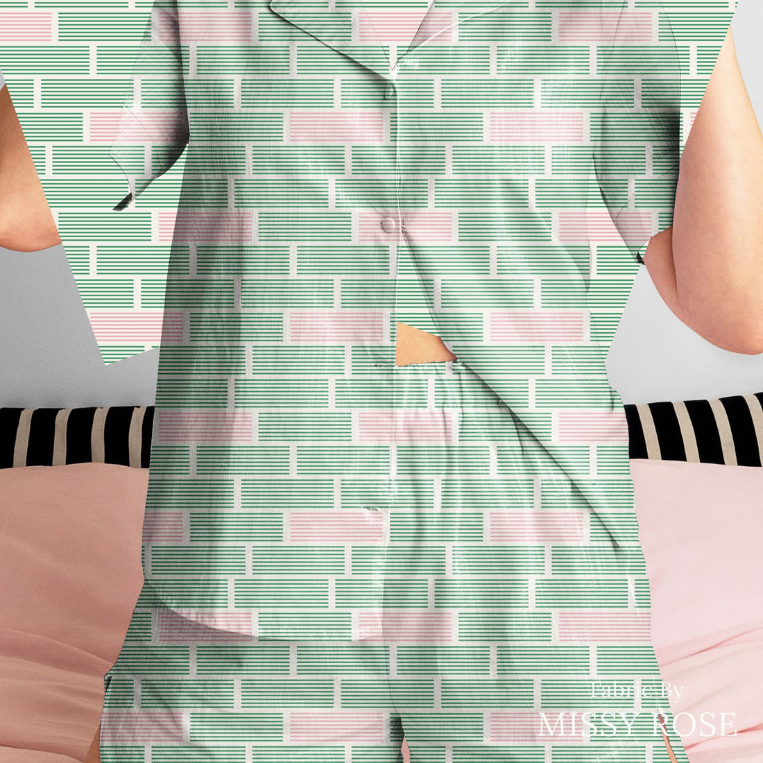 Kristina Forrest 94 sewn into a women's pyjama set - see how the print looks made up | Fabric by Missy Rose