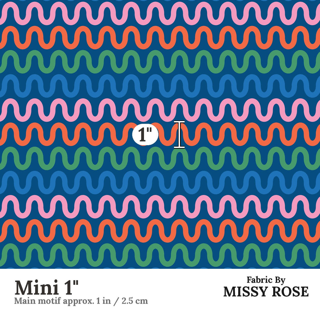Kristina Forrest 95 Mini 1 inch print scale guide | Fabric by Missy Rose