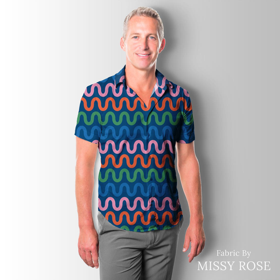 Kristina Forrest 95 sewn into a men's shirt - see how the print looks made up | Fabric by Missy Rose