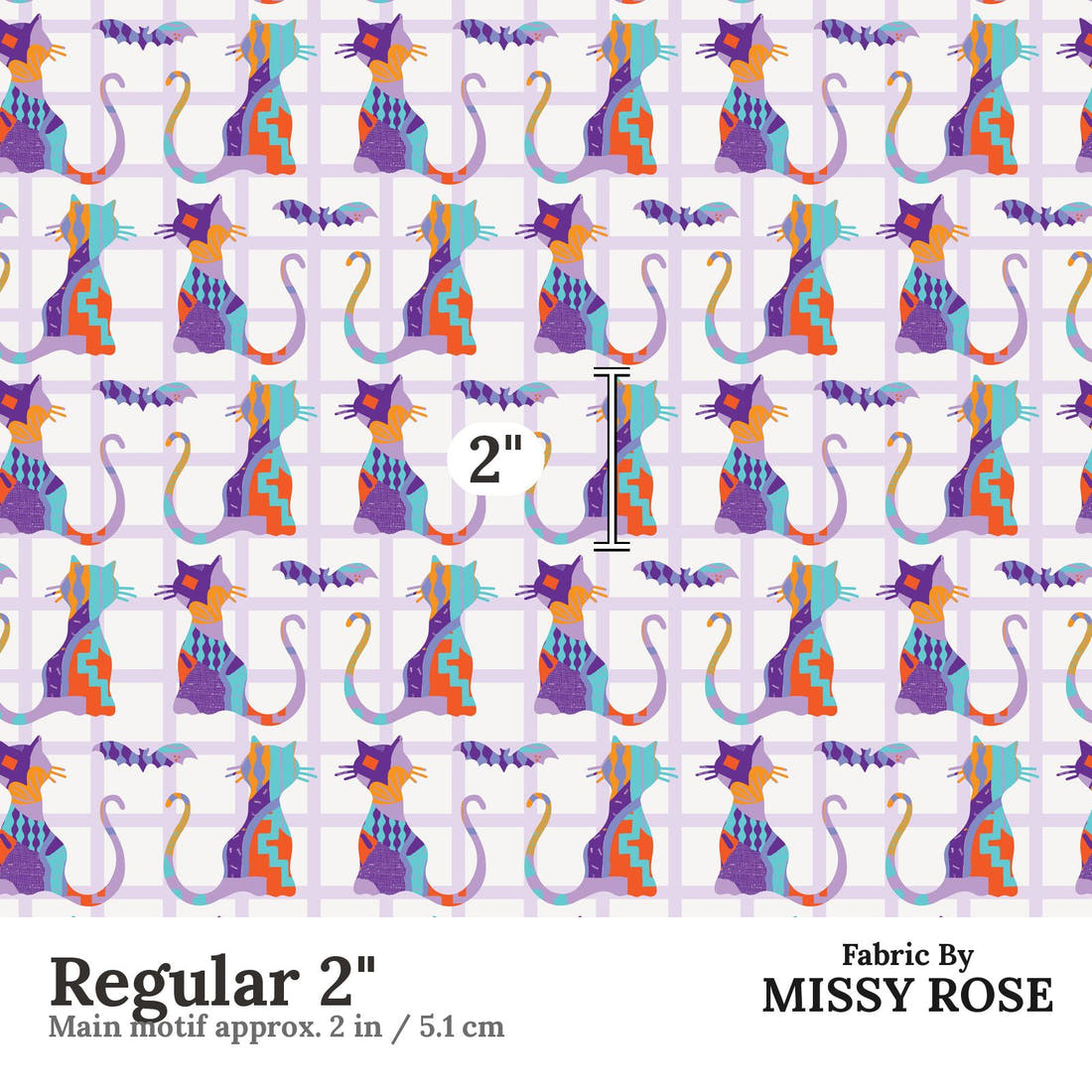Kristina Forrest 96 Regular 2 inch print scale guide | Fabric by Missy Rose
