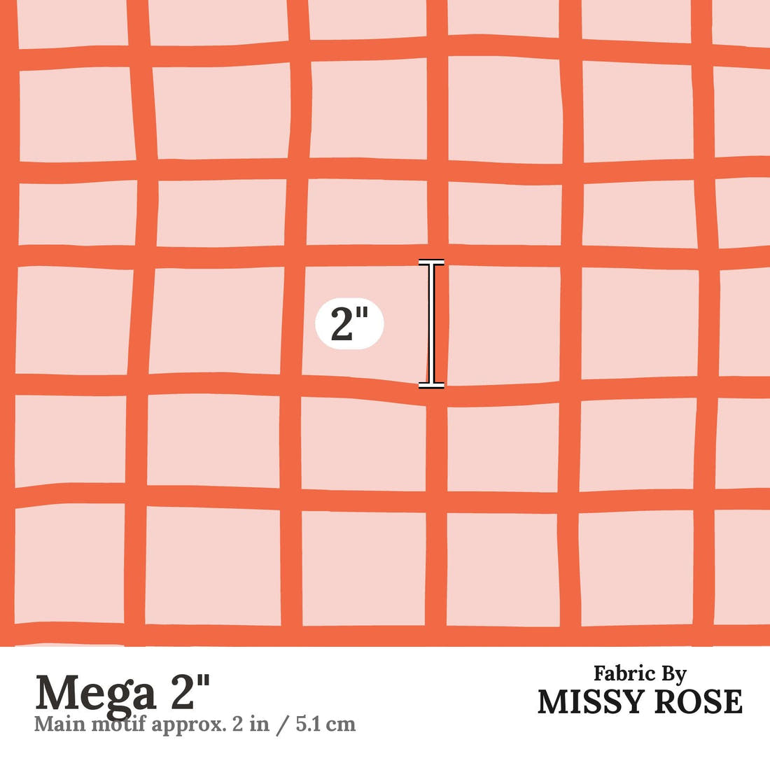 Kristina Forrest 98 Mega 2 inch print scale guide | Fabric by Missy Rose