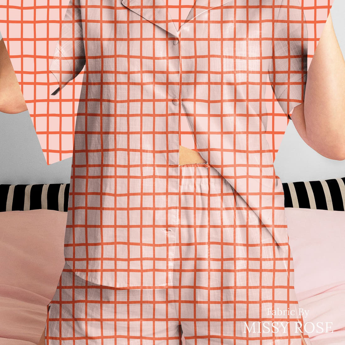 Kristina Forrest 98 sewn into a women's pyjama set - see how the print looks made up | Fabric by Missy Rose