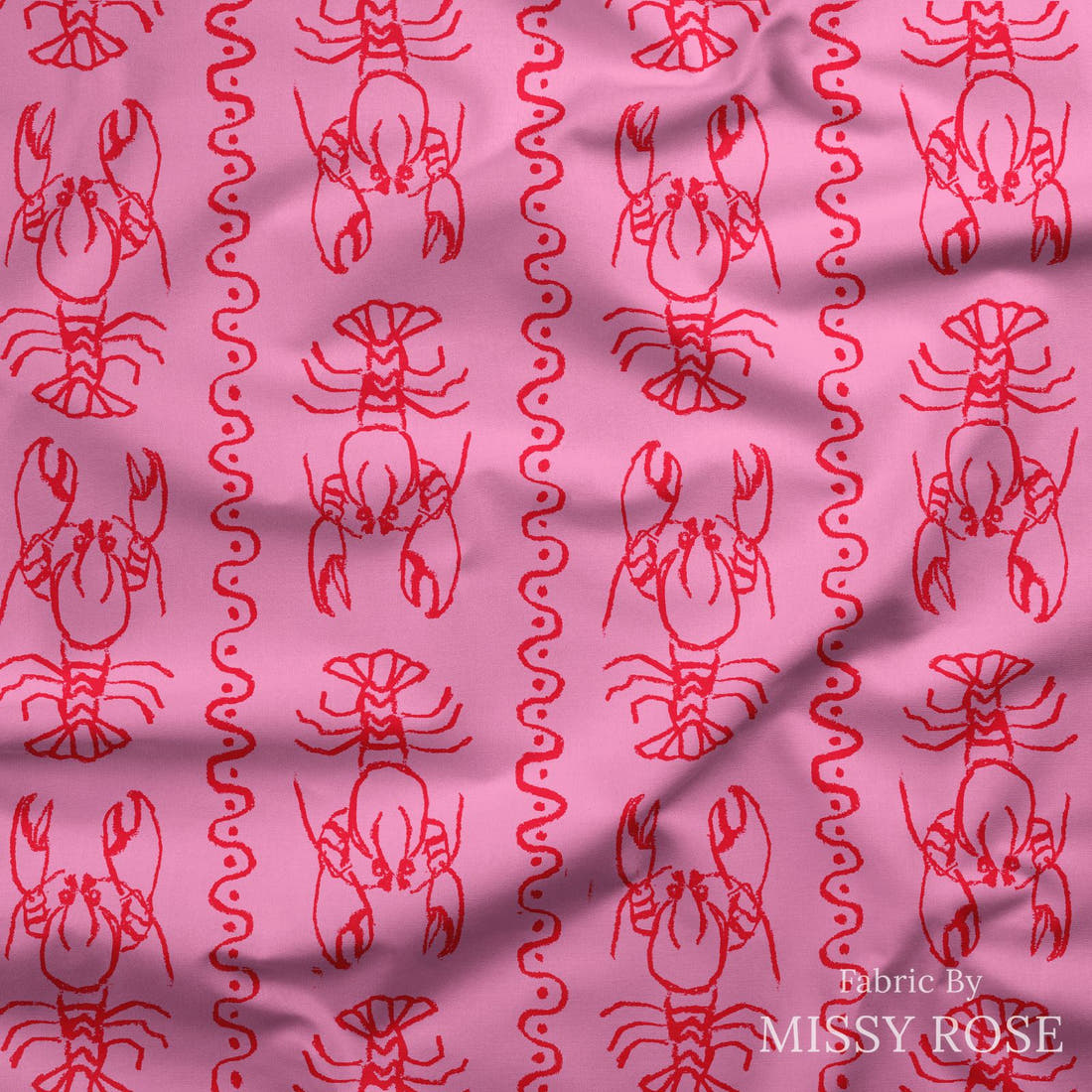 Laura Hamzic 01 draped fabric mockup - custom printed fabric by the metre | Fabric by Missy Rose