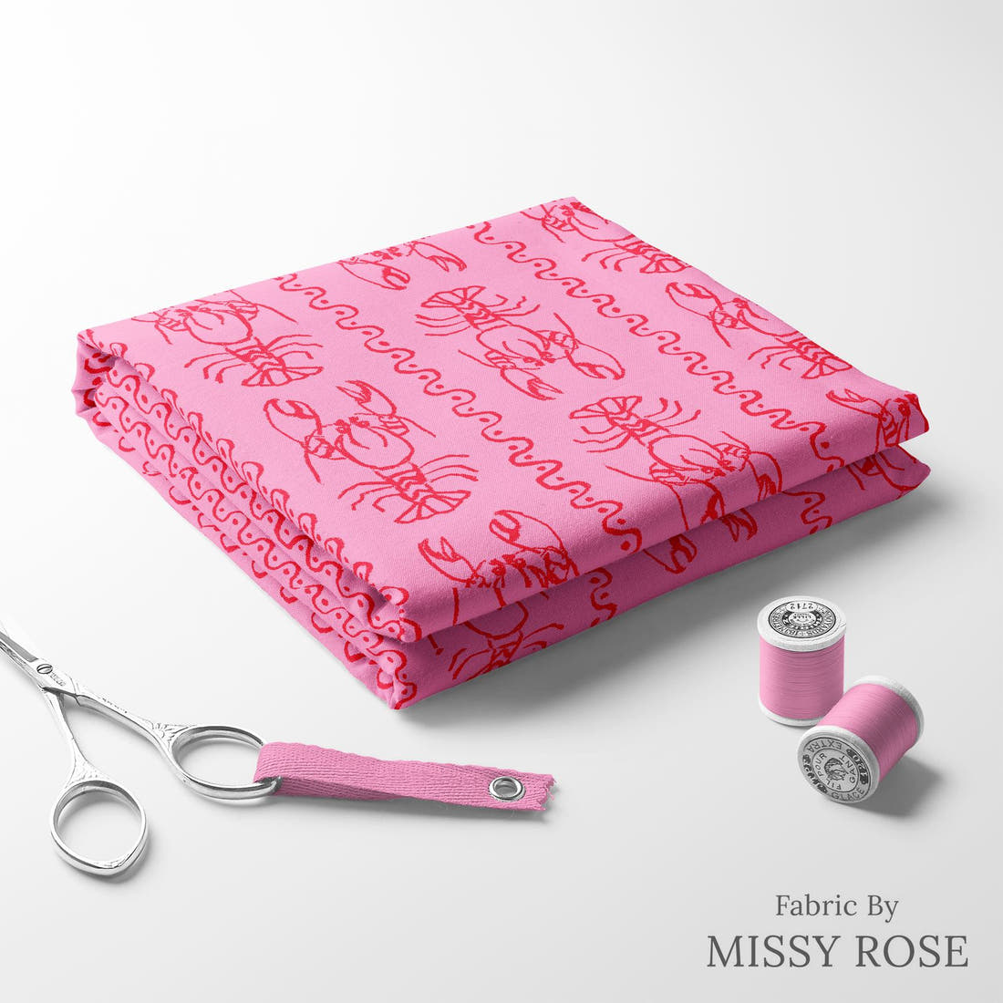 Laura Hamzic 01 folded fabric stack with matching thread - pre-order fabric Australia | Fabric by Missy Rose
