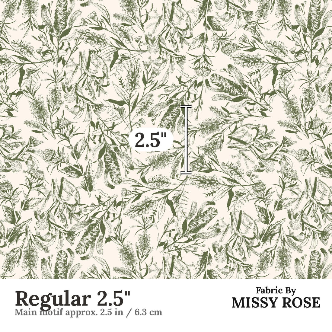 Laura Hamzic 02 Regular 2.5 inch print scale guide | Fabric by Missy Rose