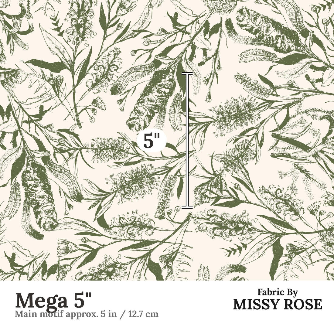Laura Hamzic 02 Mega 5 inch print scale guide | Fabric by Missy Rose