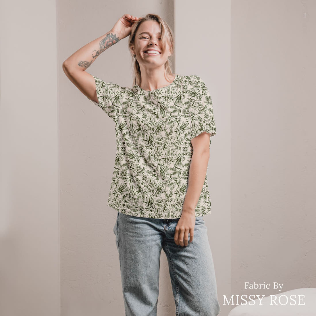 Laura Hamzic 02 sewn into an all-over print shirt - see how the print looks made up | Fabric by Missy Rose