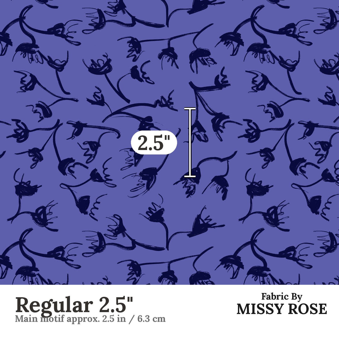 Laura Hamzic 03 Regular 2.5 inch print scale guide | Fabric by Missy Rose