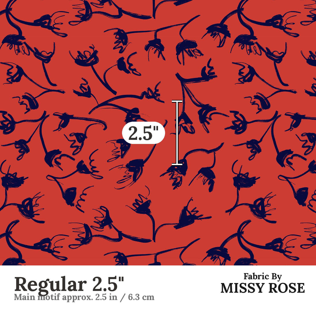 Laura Hamzic 04 Regular 2.5 inch print scale guide | Fabric by Missy Rose