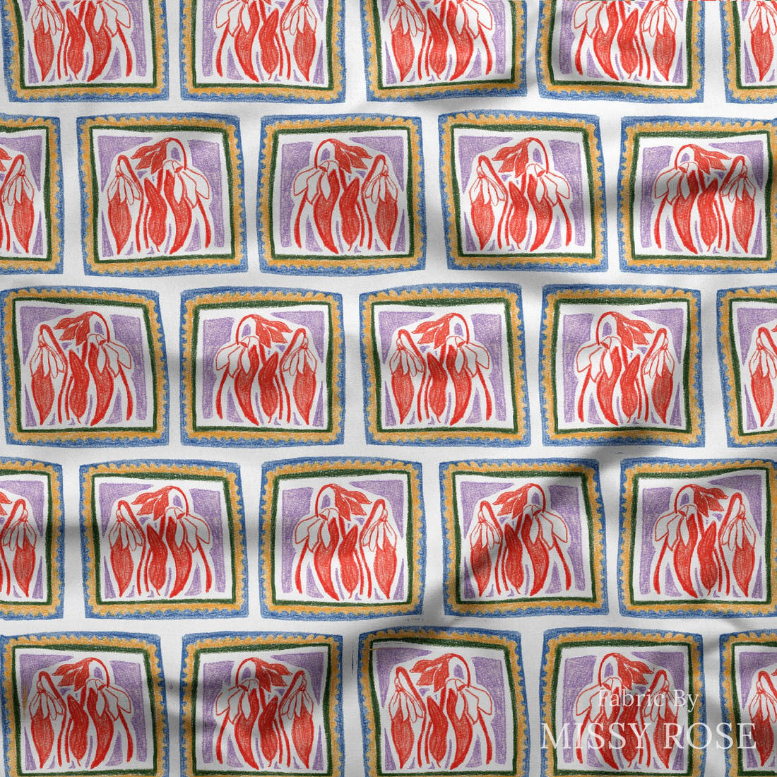 Laura Hamzic 05 draped fabric mockup - custom printed fabric by the metre | Fabric by Missy Rose