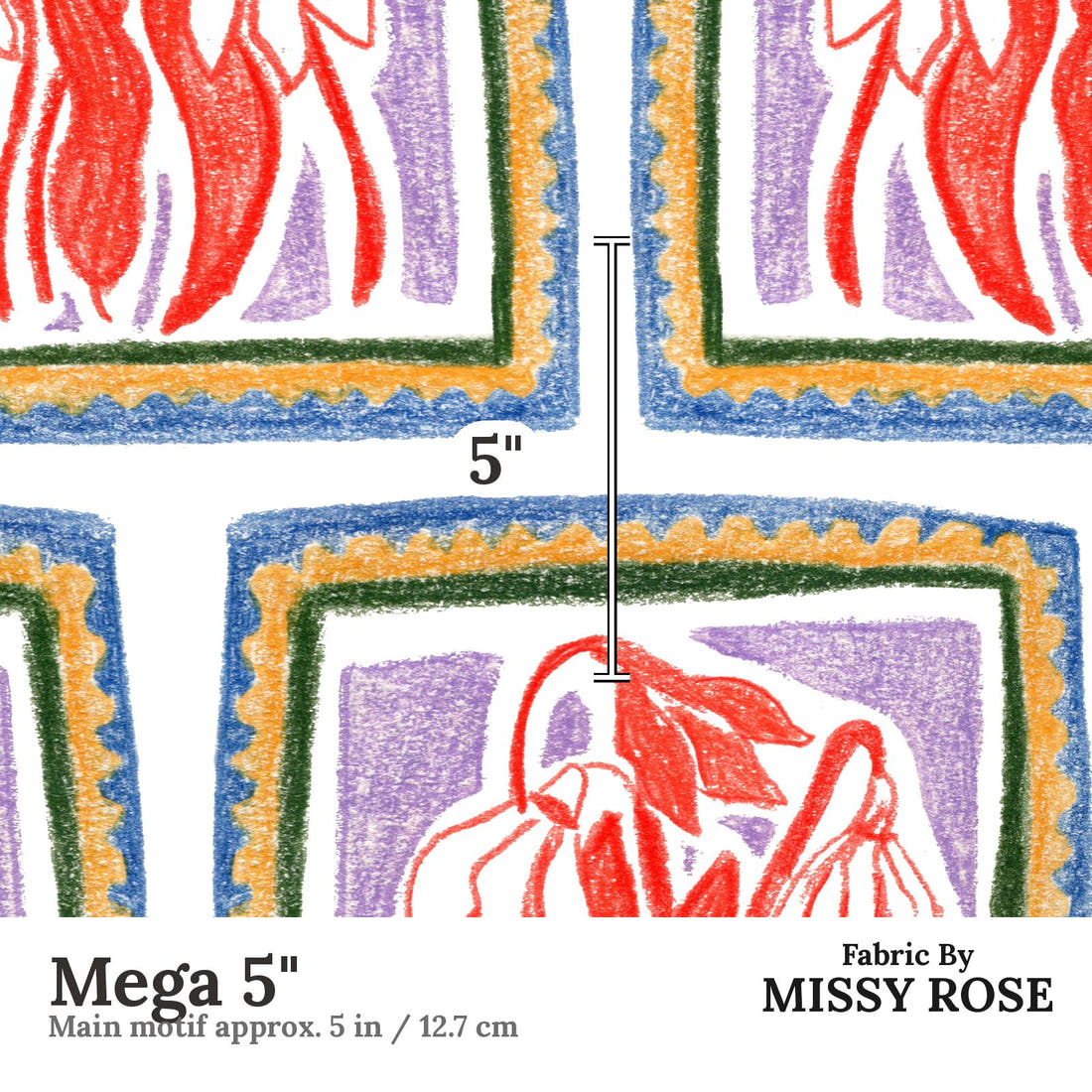 Laura Hamzic 05 Mega 5 inch print scale guide | Fabric by Missy Rose