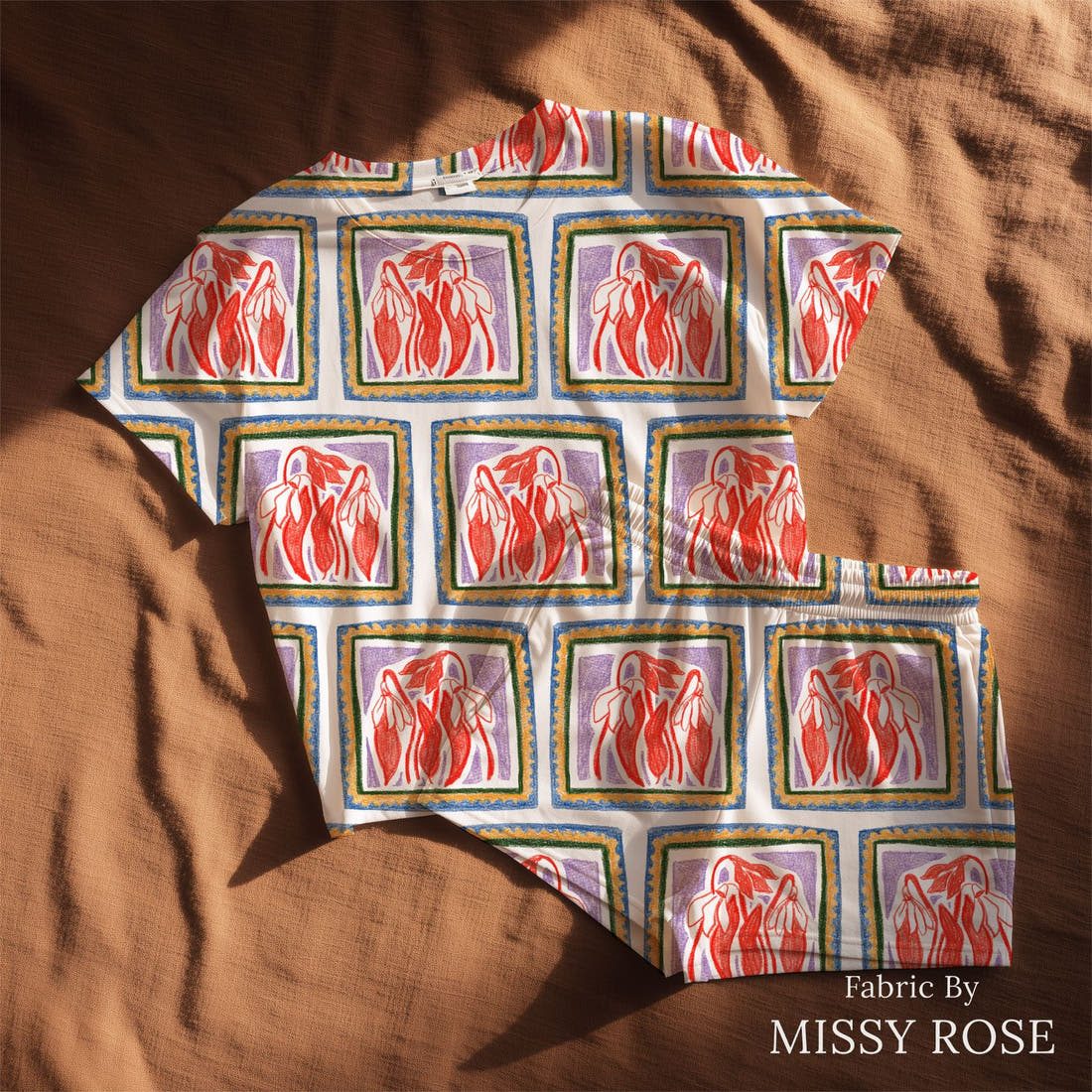 Laura Hamzic 05 sewn into a lounge set - see how the print looks made up | Fabric by Missy Rose