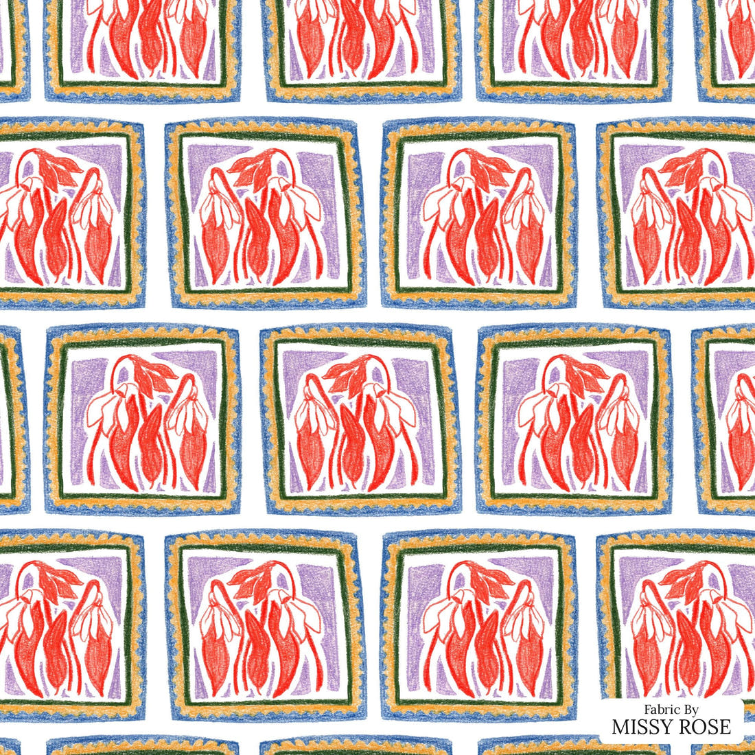 Laura Hamzic 05 - flat view of the print, zoom in for detail | Fabric by Missy Rose