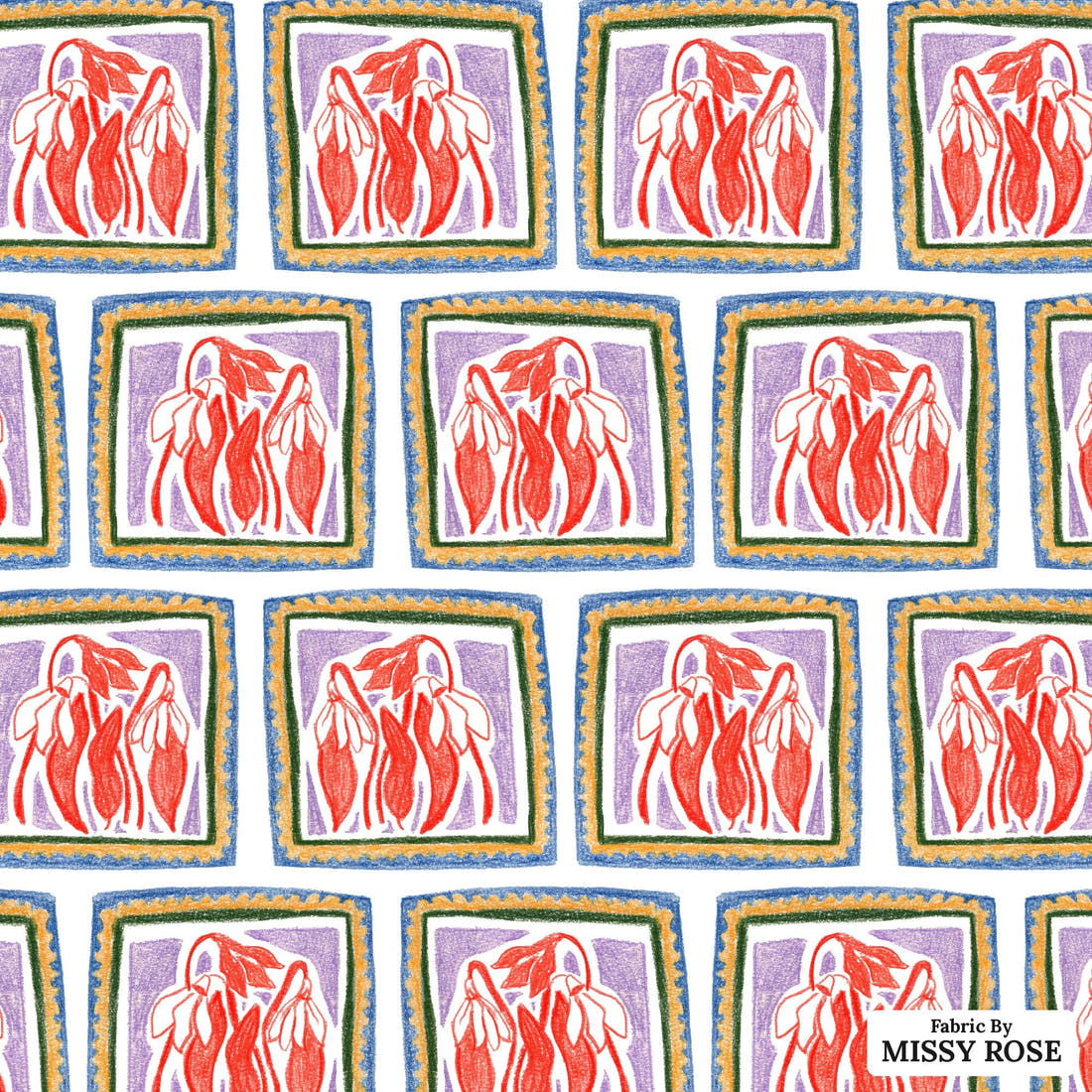 Laura Hamzic 05 - flat view of the print, zoom in for detail | Fabric by Missy Rose
