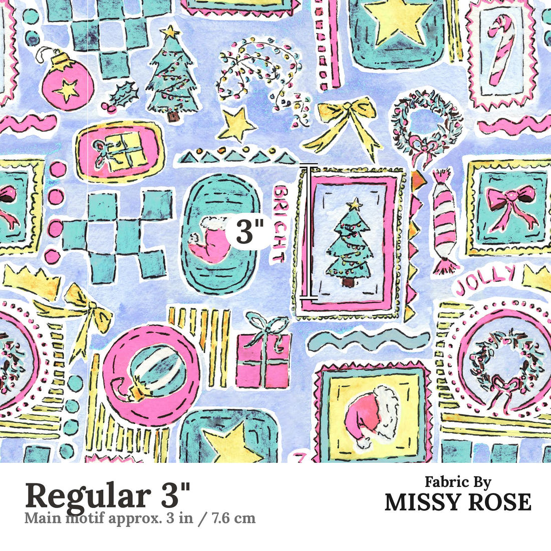 Laura Hamzic 06 Regular 3 inch print scale guide | Fabric by Missy Rose