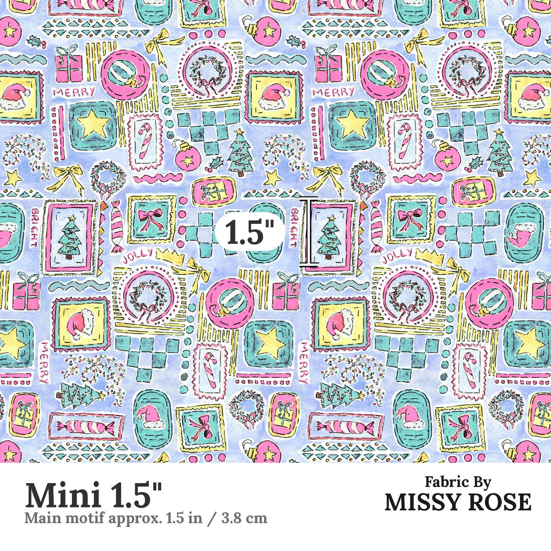 Laura Hamzic 06 Mini 1.5 inch print scale guide | Fabric by Missy Rose