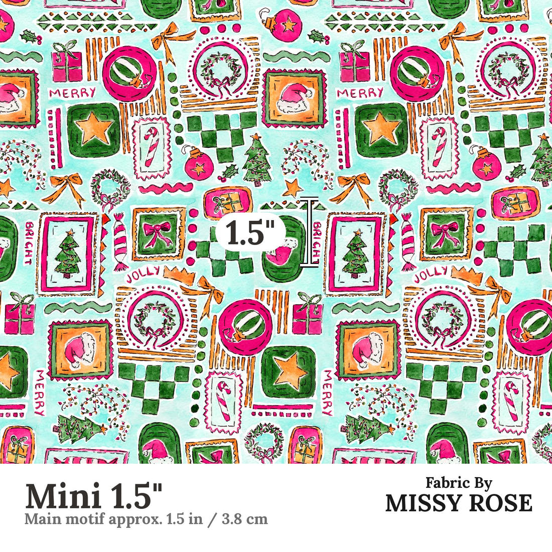 Laura Hamzic 07 Mini 1.5 inch print scale guide | Fabric by Missy Rose