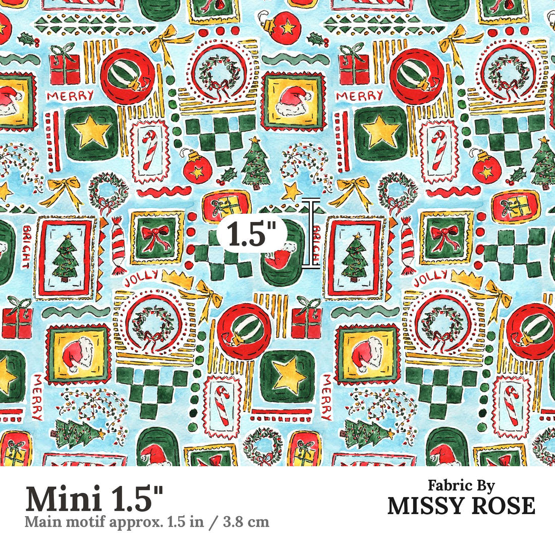 Laura Hamzic 08 Mini 1.5 inch print scale guide | Fabric by Missy Rose