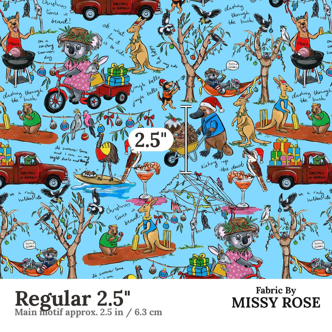 Laura Hamzic 09 Regular 2.5 inch print scale guide | Fabric by Missy Rose