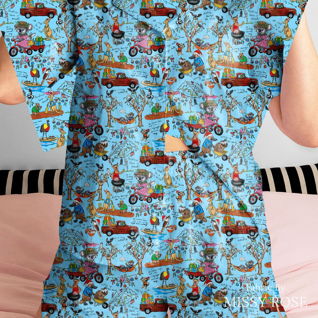 Laura Hamzic 09 sewn into a women's pyjama set - see how the print looks made up | Fabric by Missy Rose