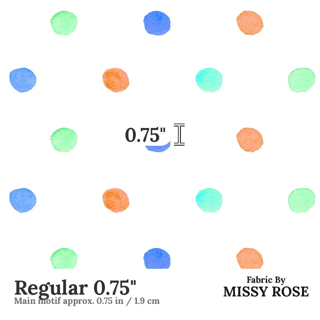 Laura Hamzic 10 Regular 0.75 inch print scale guide | Fabric by Missy Rose