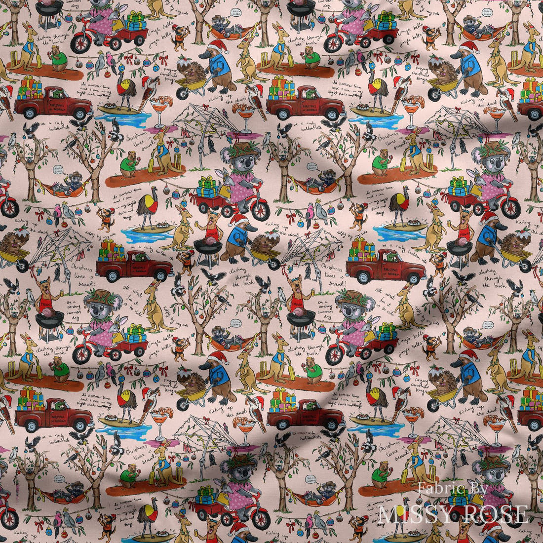 Laura Hamzic 100 draped fabric mockup - custom printed fabric by the metre | Fabric by Missy Rose