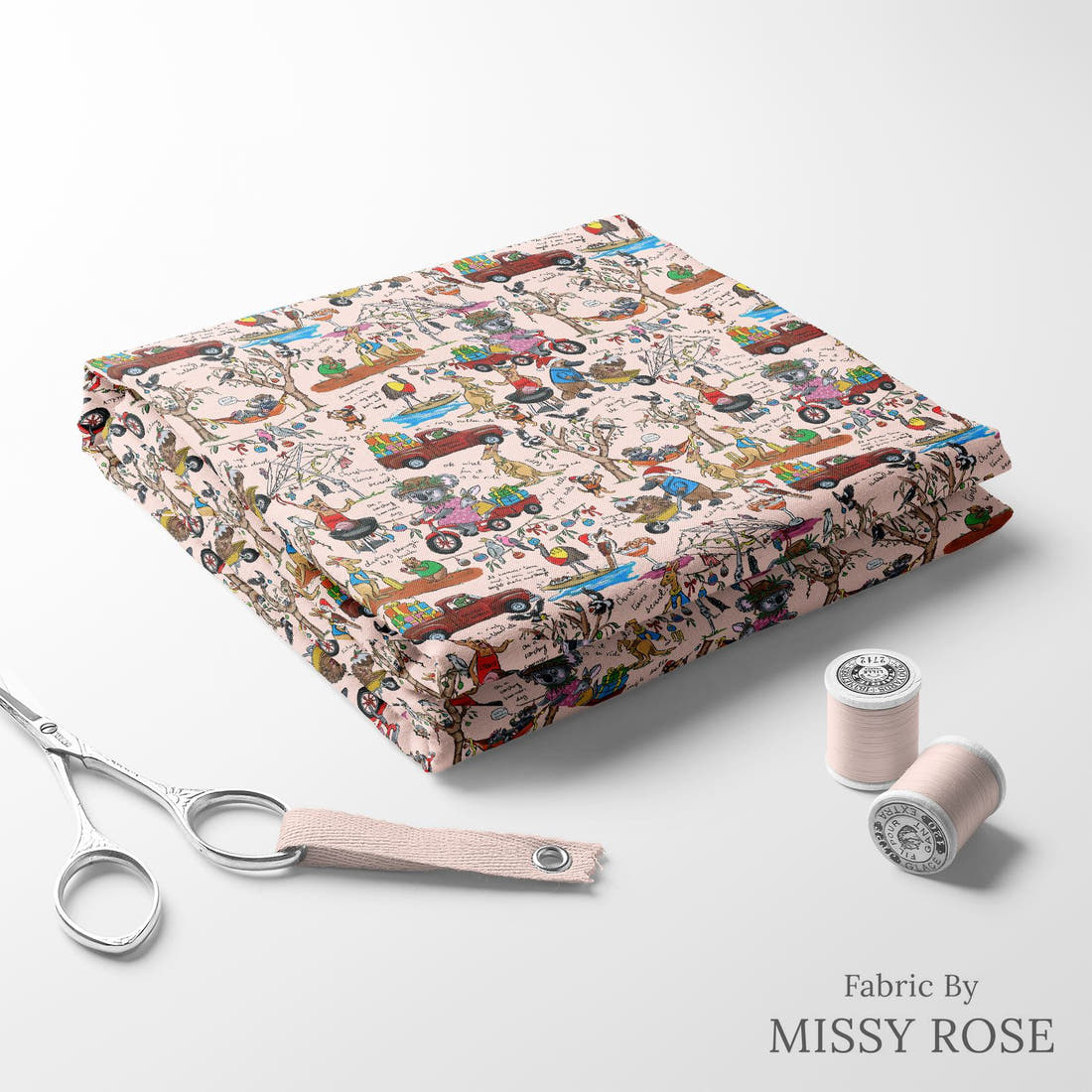 Laura Hamzic 100 folded fabric stack with matching thread - pre-order fabric Australia | Fabric by Missy Rose
