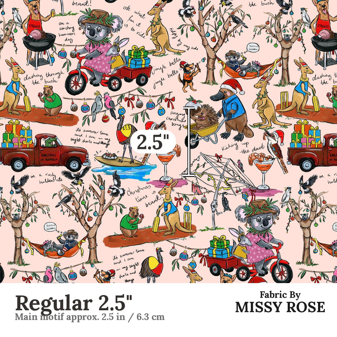 Laura Hamzic 100 Regular 2.5 inch print scale guide | Fabric by Missy Rose