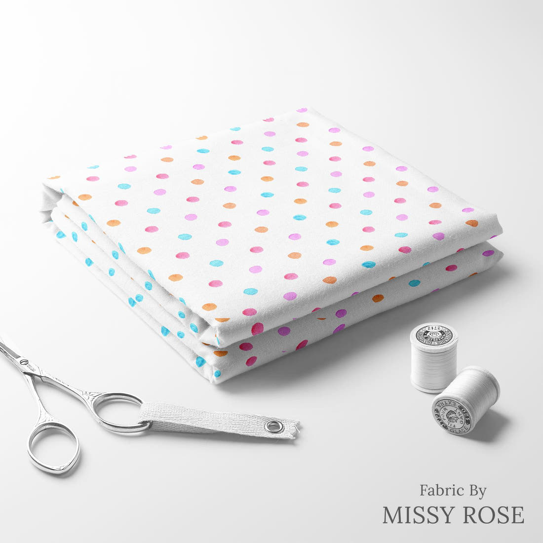 Laura Hamzic 11 folded fabric stack with matching thread - pre-order fabric Australia | Fabric by Missy Rose